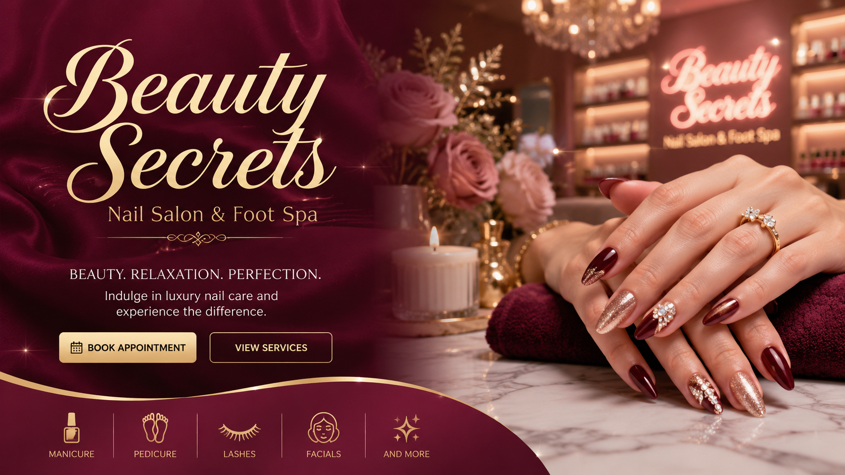 Luxury Beauty Secrets nail salon interior